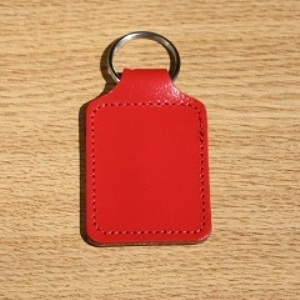 Stitched edge rectangular key fob