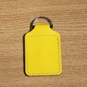 Stitched edge rectangular key fob