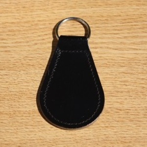 Stitched edge tear-drop key fob