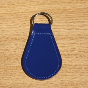 Stitched edge tear-drop key fob