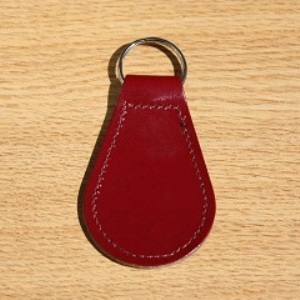 Stitched edge tear-drop key fob