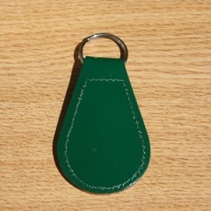 Stitched edge tear-drop key fob