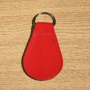 Stitched edge tear-drop key fob