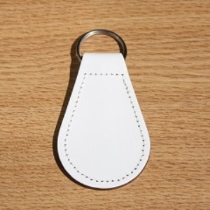 Stitched edge tear-drop key fob