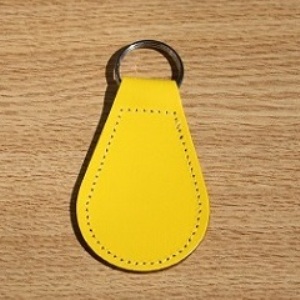 Stitched edge tear-drop key fob